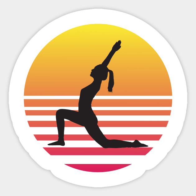 Yoga Sunset Sticker by Dog & Rooster